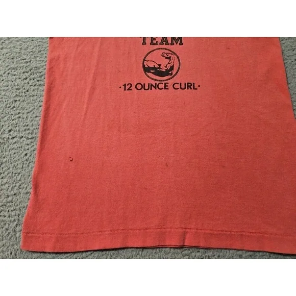 Vintage 80s Stroh's‎ Weightlifting Team 12 Ounce Curl Tank Top Pink Men's Size M - Picture 4 of 8